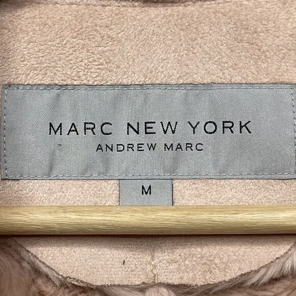 Marc New York Andrew Marc Womens Faux Fur Vest M Pink - Picture 2 of 7